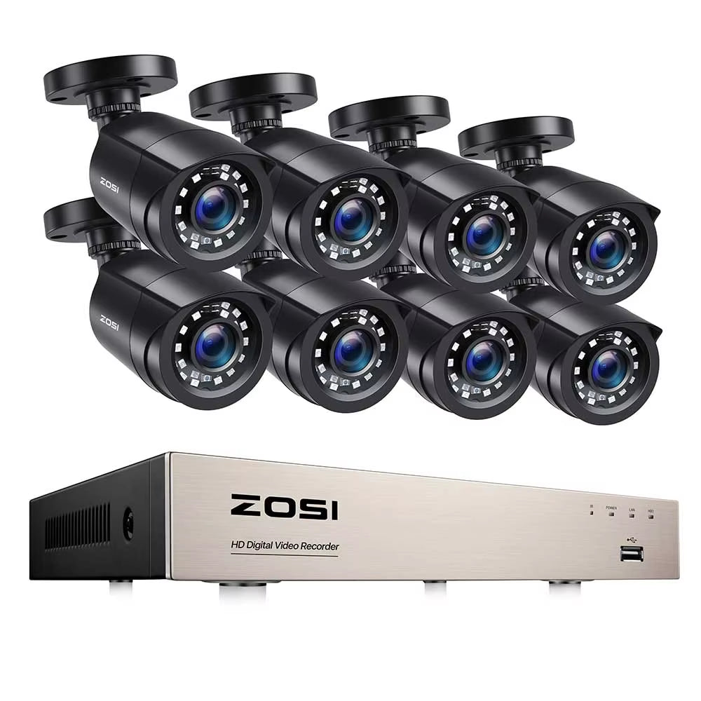 8CH 1080P CCTV System Outdoor 5MP Lite Video DVR with 2/4/6/8Pcs 2MP Wired Security Cam Day/Night Video Surveillance System