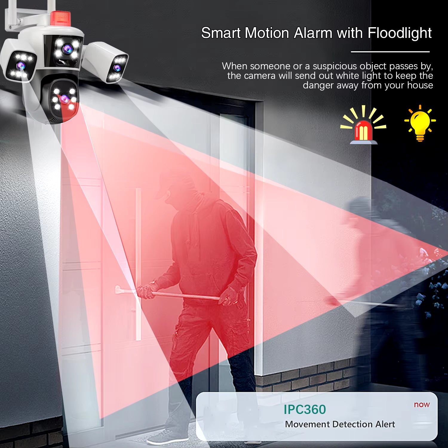 12MP 6K 3 Lenses Wifi Surveillance Camera CCTV Outdoor Wifi Camera IP Camera, PTZ Security Protection